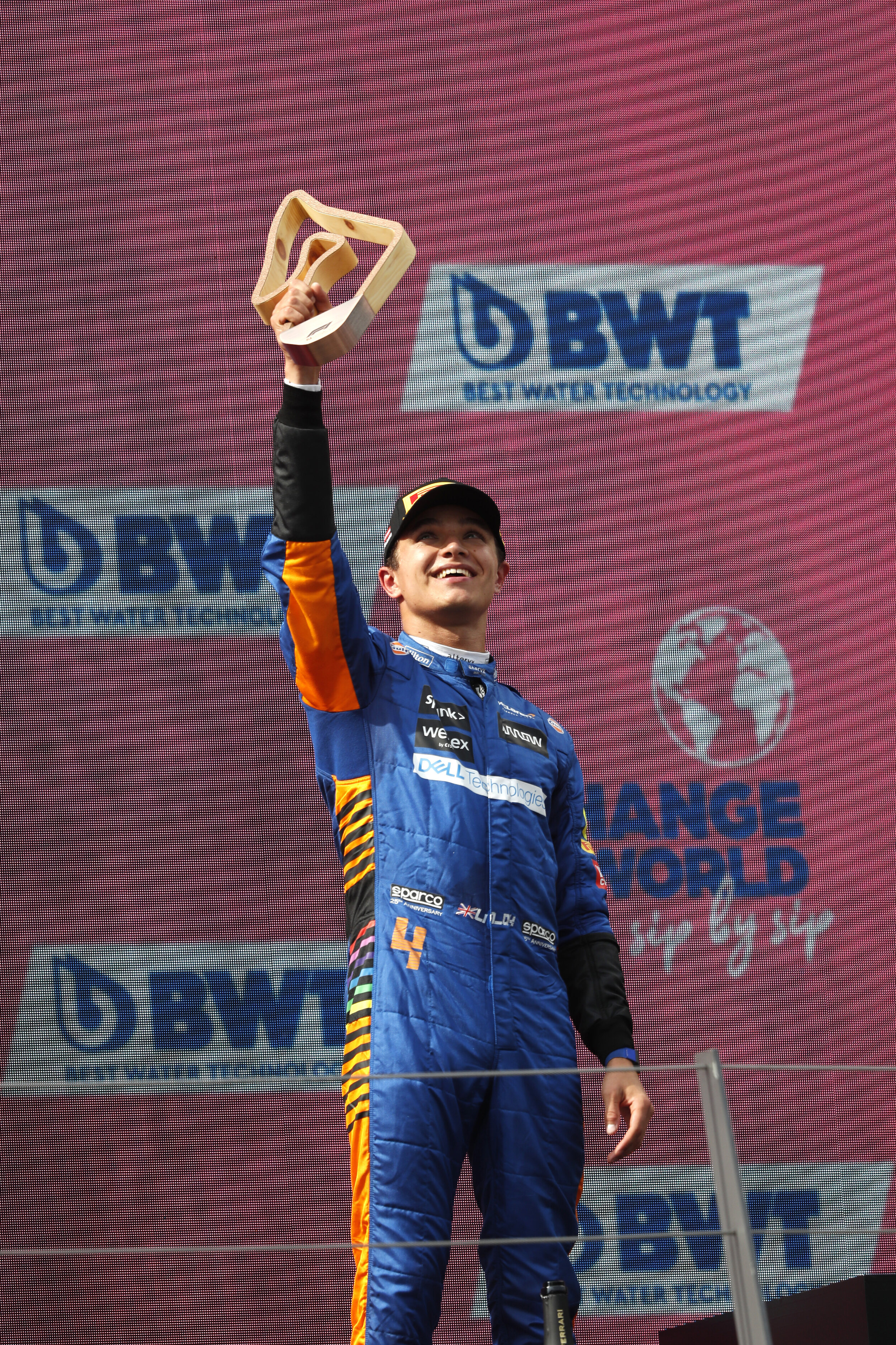 Lando Norris on the podium at the Austrian Grand Prix. (Supplied)