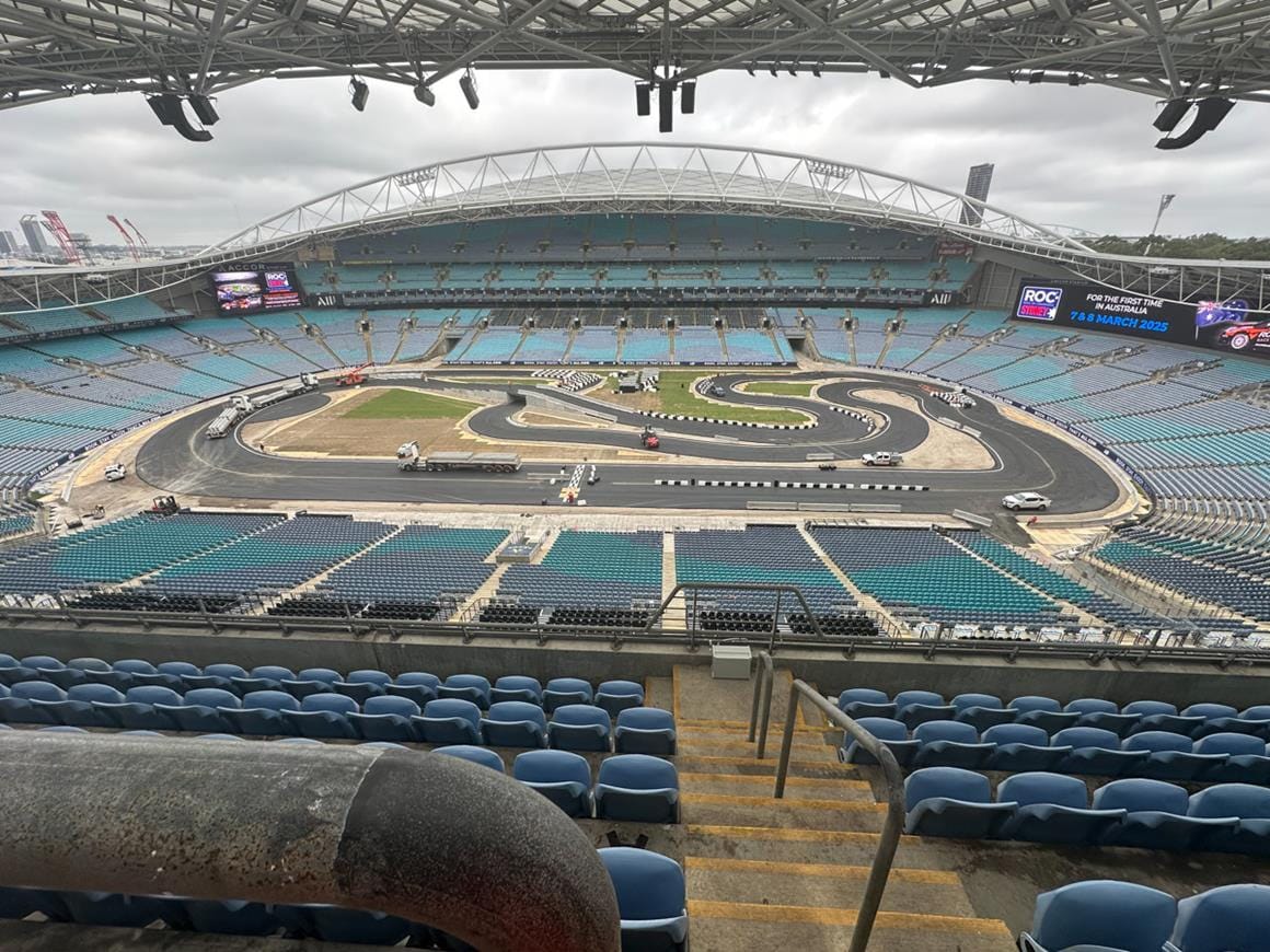 Accor Stadium transforms for Race of Champions Sydney