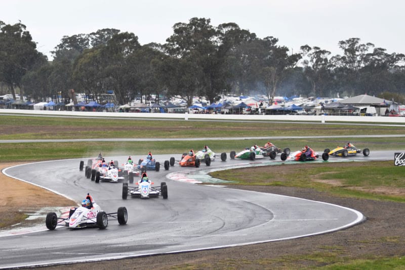 Angelo Mouzouris takes first Australian Formula Ford race win at wet Winton