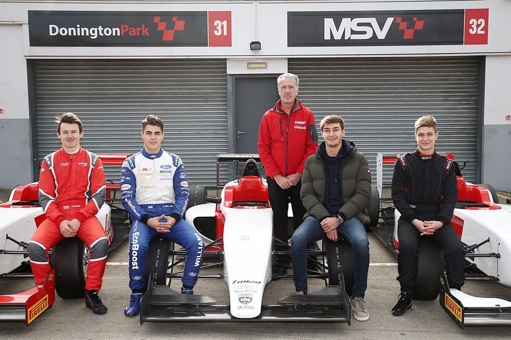 Bart Horsten in British F3 evaluation day with George Russell