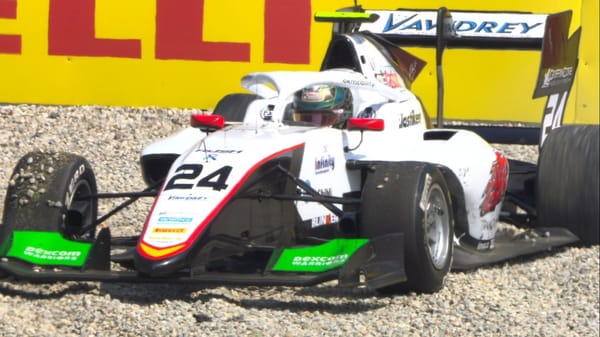 "Drove right into him!" - Christian Mansell out of Barcelona F3 sprint race